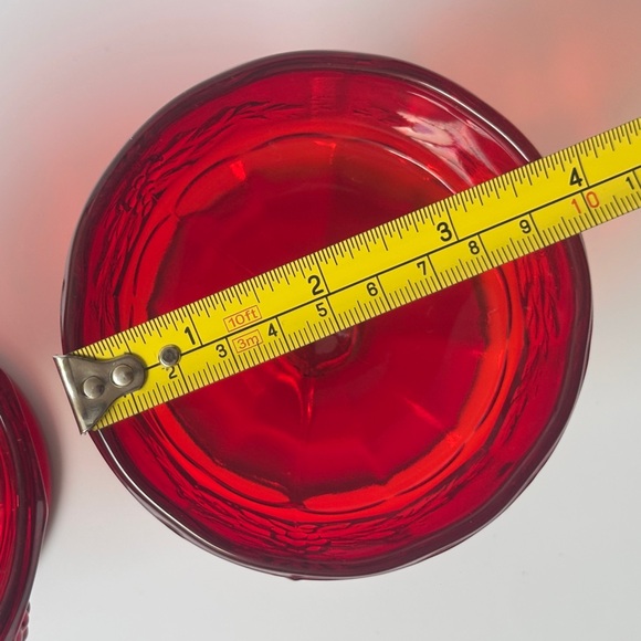 Panel Grape Ruby Champagne/Tall Sherbet Glass Set of 2 - L G WRIGHT GLASS - Picture 9 of 10